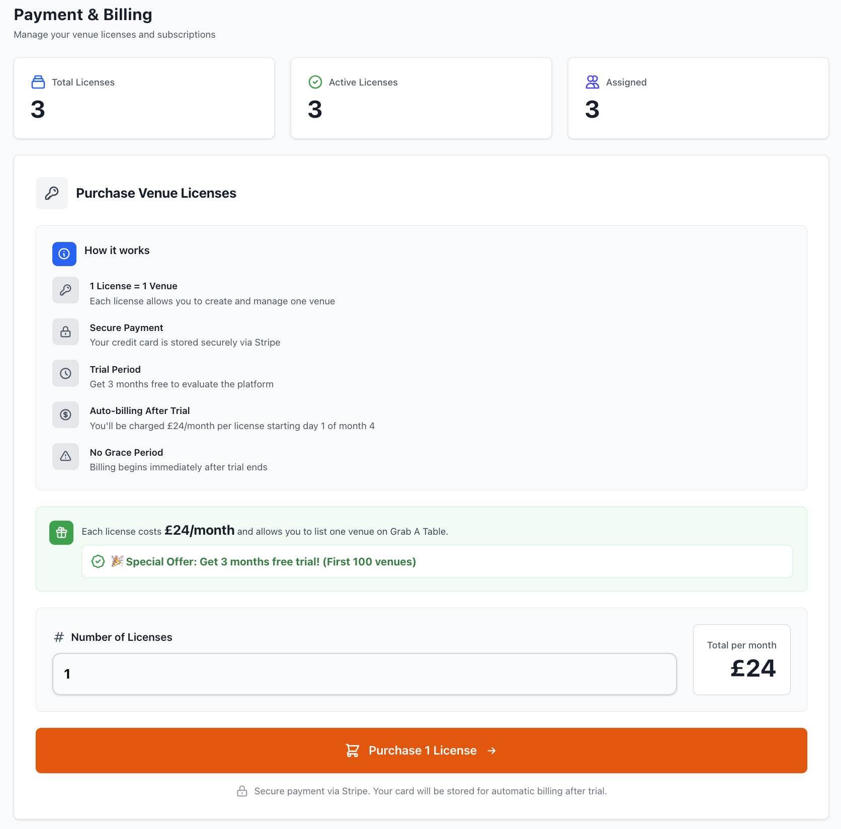 Payment and Billing